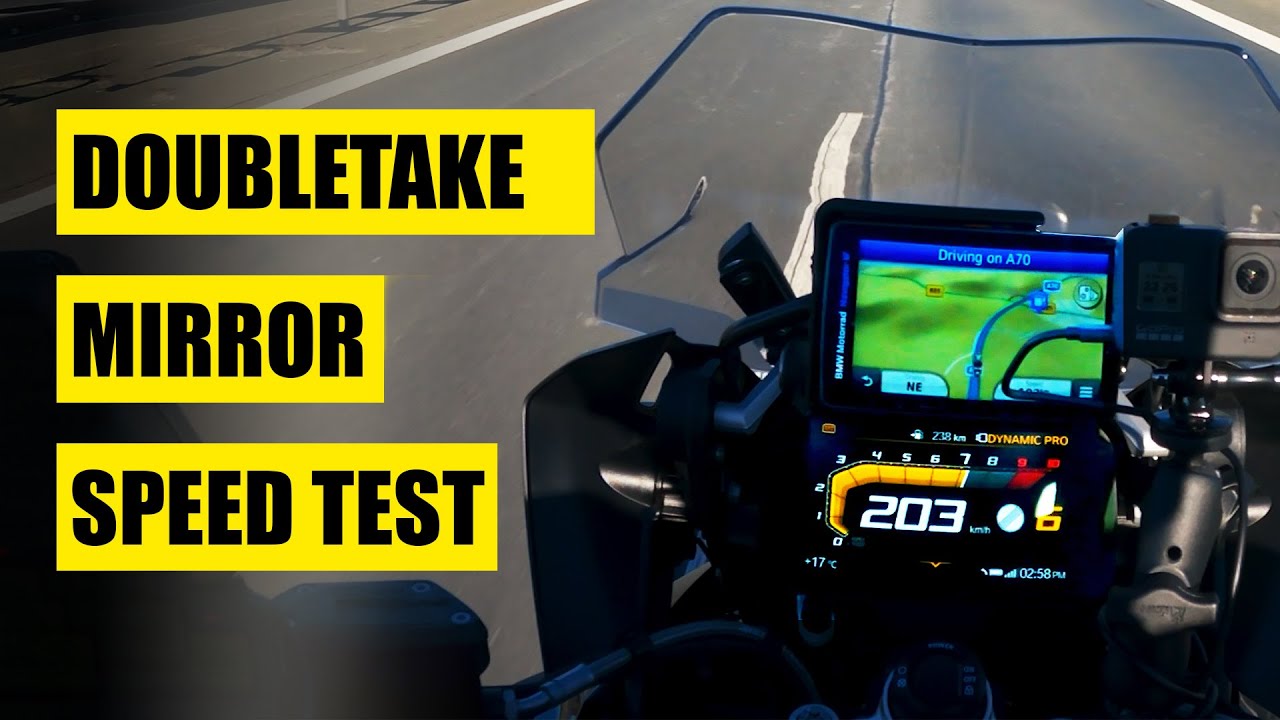 Doubletake Mirror speed test |  real life speed test on a BMW GS1250