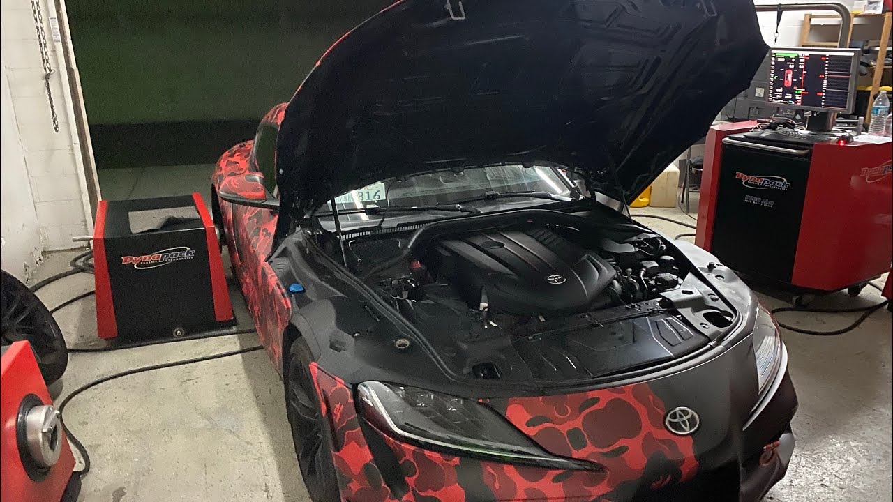 Supra e40 tune + downpipe only = crazy dyno numbers