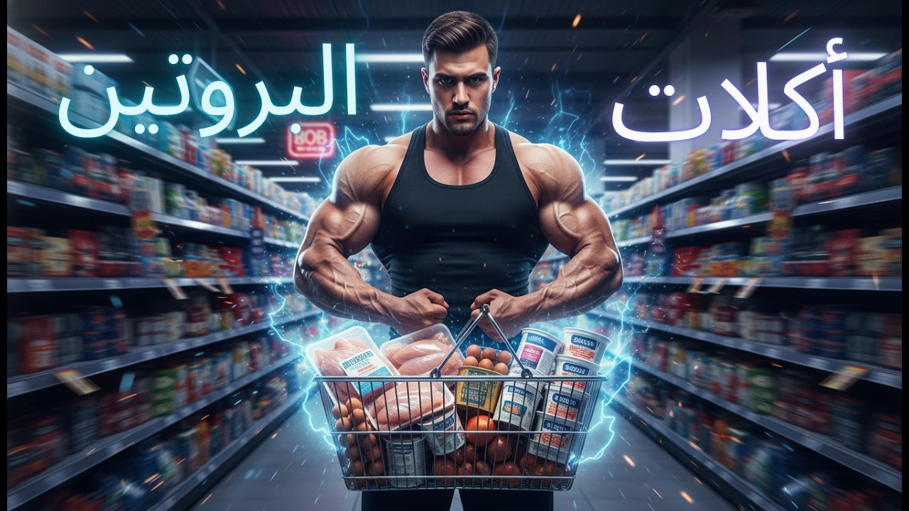 “أفضل أكلات غنية بالبروتين لبناء عضلات قوية 💪🔥 | جولة تسوق للاعب كمال أجسام محترف”