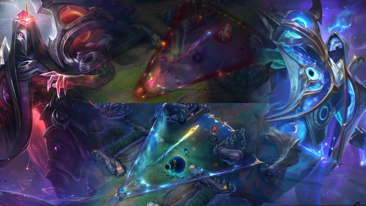 Сравнение скинов Prestige Select Dark Cosmic Jhin и Mythic Variants: Dark Cosmic Erasure Jhin.