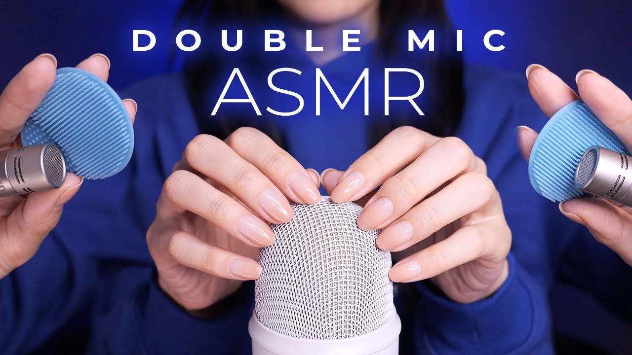 ASMR Double Mic DEEP Brain Scratch for 2x Tingles (No Talking)