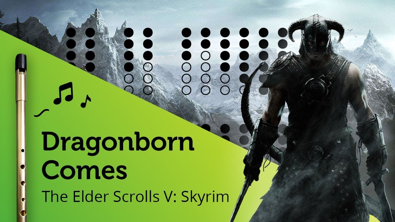 Dragonborn Comes (Skyrim / Morrowind Theme) on Tin Whistle D + tabs tutorial