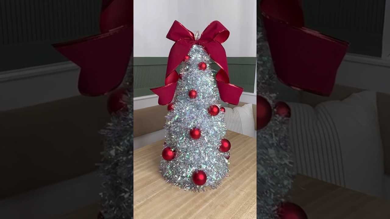 DOLLAR TREE CHRISTMAS DIY $11 TINSEL TREE | LEXI DIY