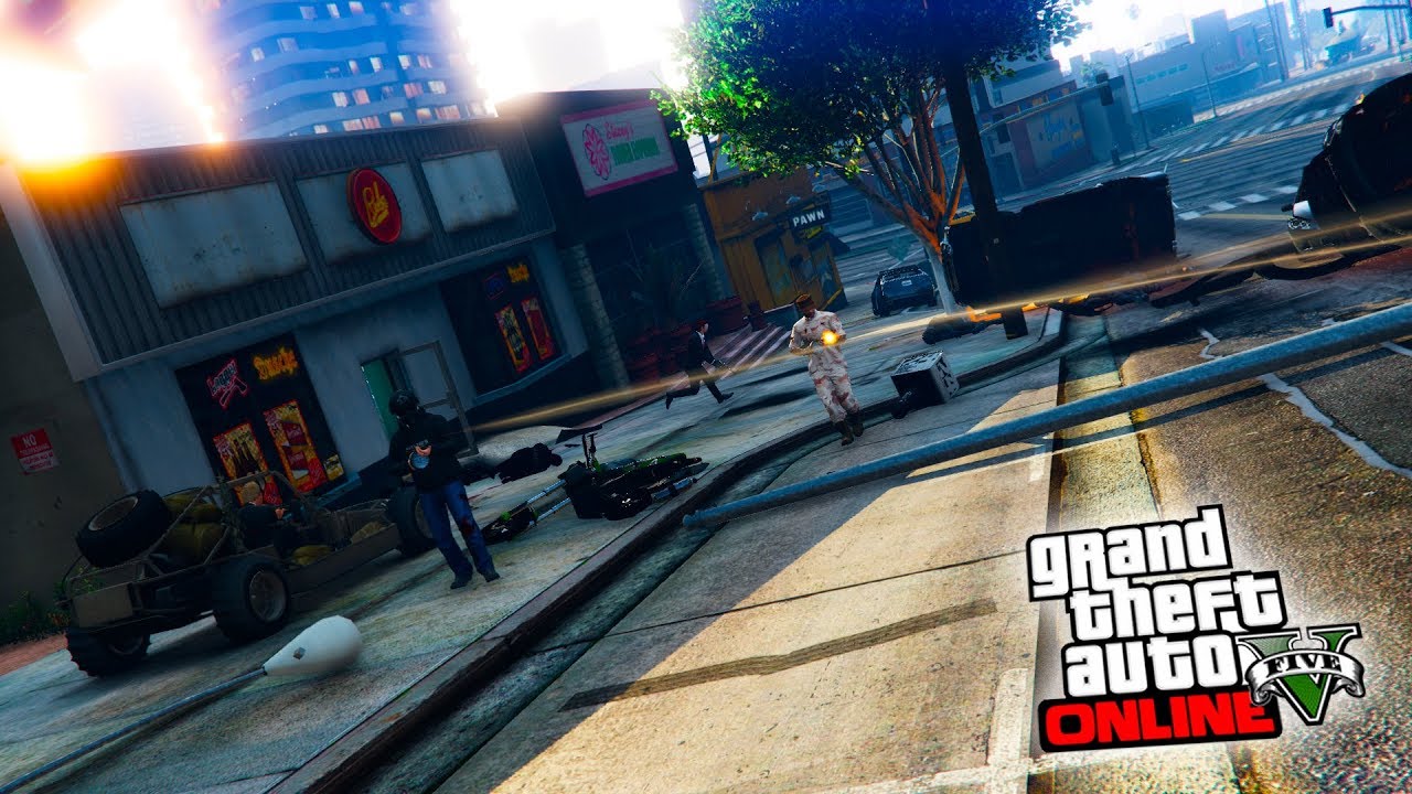 ASALTANDO TODAS  LAS TIENDAS DE GTA XD!!!! -  GTA V ONLINE - EPICO!!!