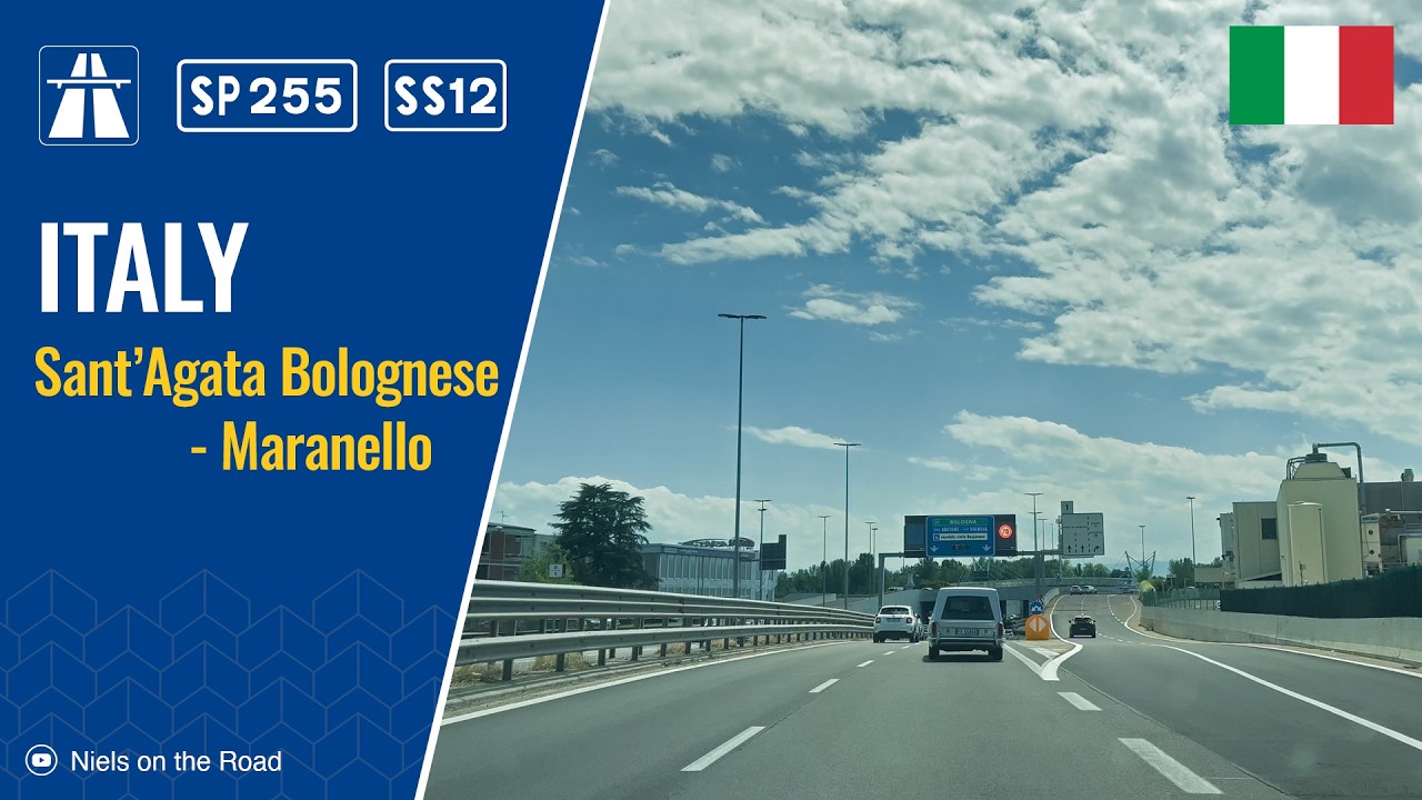 Driving in Italy: Strada Provinciale SP255 & SS12 from Sant'Agata Bolognese to Maranello