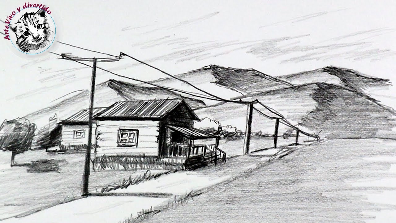 Cómo Dibujar Paisaje en Perspectiva de Un Punto muy Fácil y Paso a Paso