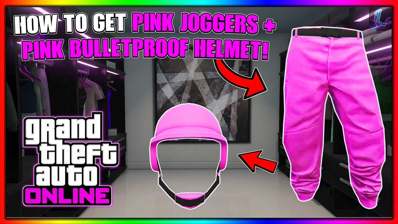GTA 5 HOW TO GET PINK JOGGERS AND PINK COLORED BULLETPROOF HELMET! *AFTER PATCH 1.64* | GTA Online