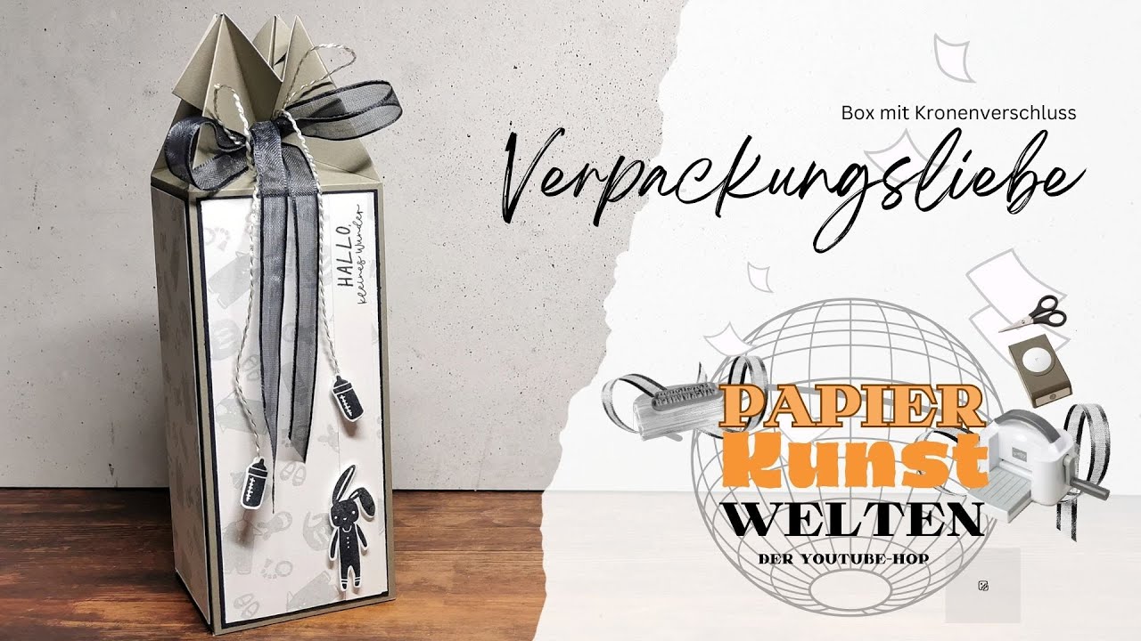 PapierKunstWelten: Box mit Knronenverschluss fürs Baby oder andere Anlässe