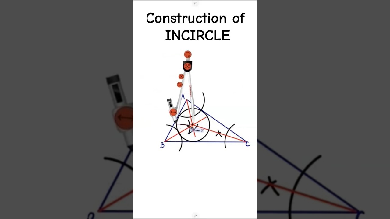 #construction #incircle #incentre #anglebisector #triangle #shortvideo #shorts #ytshorts