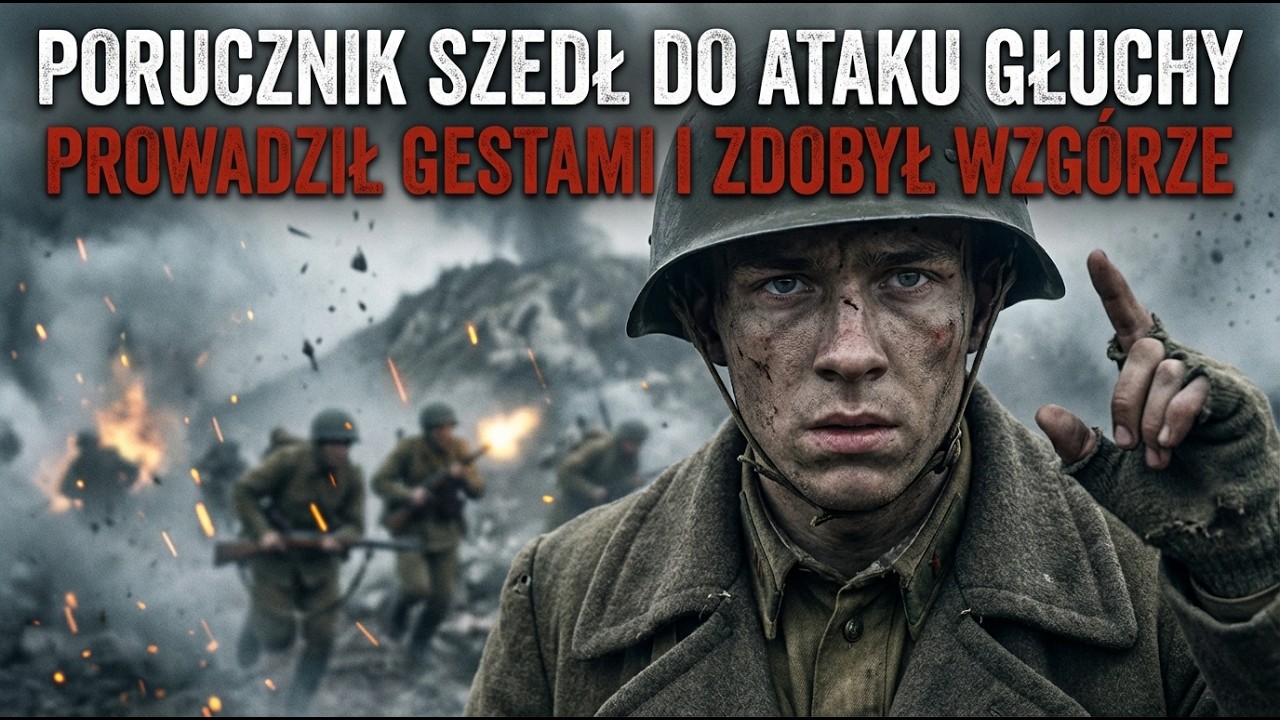 PORUCZNIK SZEDŁ DO ATAKU GŁUCHY PROWADZIŁ GESTAMI I ZDOBYŁ WZGÓRZE