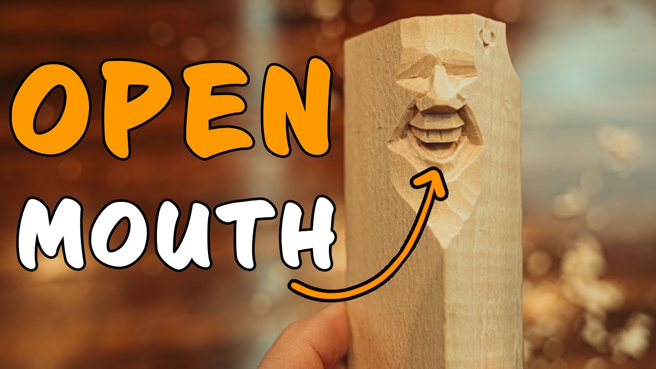 How To Wood Carve An Open Mouth With TEETH!