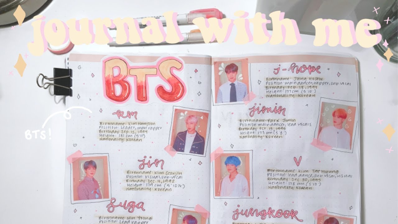 kpop journal with me // BTS profiles 💜