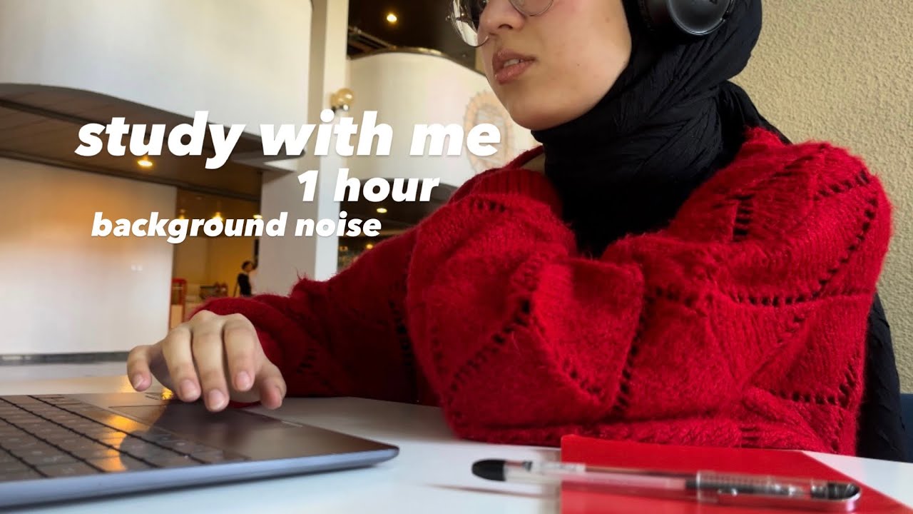 1 hour study with me | 60 mins, background noise,