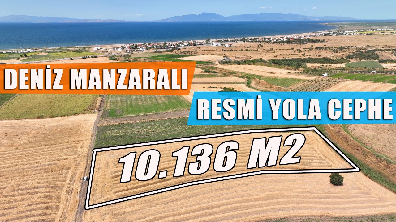 1960- Gönen Kınalar'da Deniz Manzaralı 10.136 m2 Resmi Yola Cephe Tarla