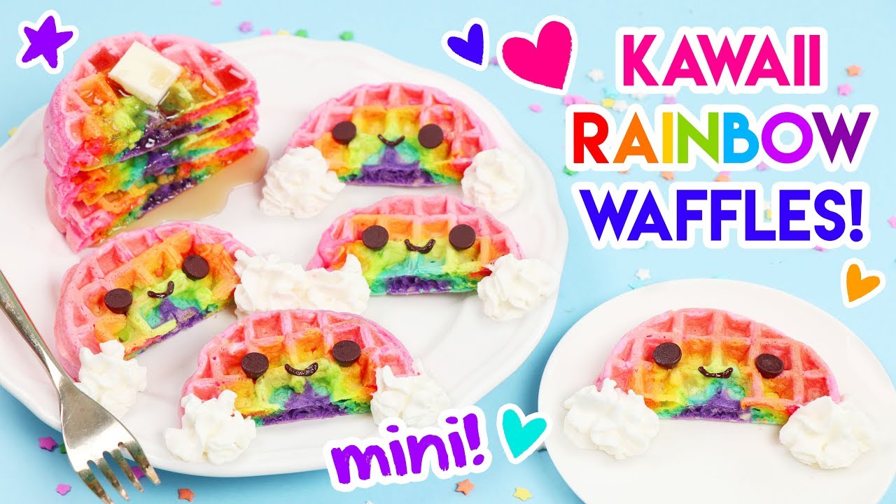 Как приготовить МИНИ-ВАФЛИ &laquo;КАВАЙ-РАДУЖНЫЕ&raquo;!
