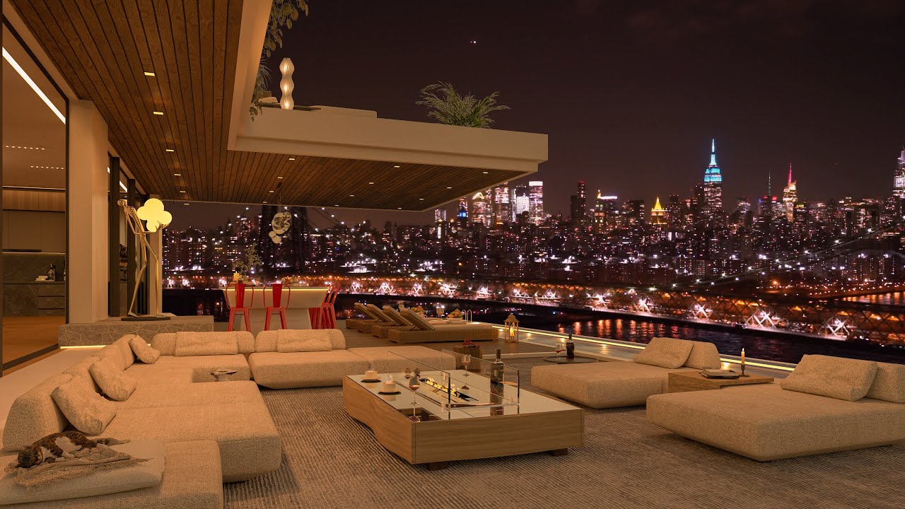 Luxury City Nights Jazz - Sophisticated Living Room Escape for Focus, Rest, and Calm 🌃🎶