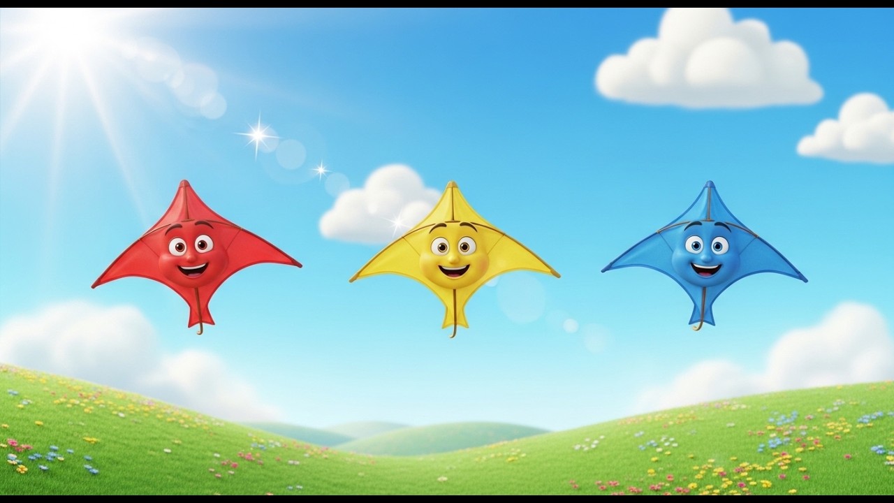 Three Little Toy Kites Soar Soar Soar 🪁 | High-Flying Fun & Counting Nursery Rhymes