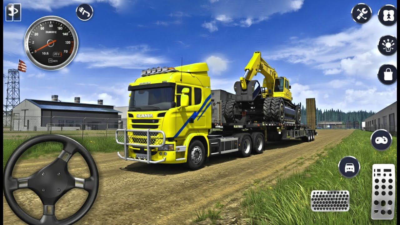 Insane Truck Driving Skills! Transporting Giant Excavator to Construction Site - Android Gameplay #2