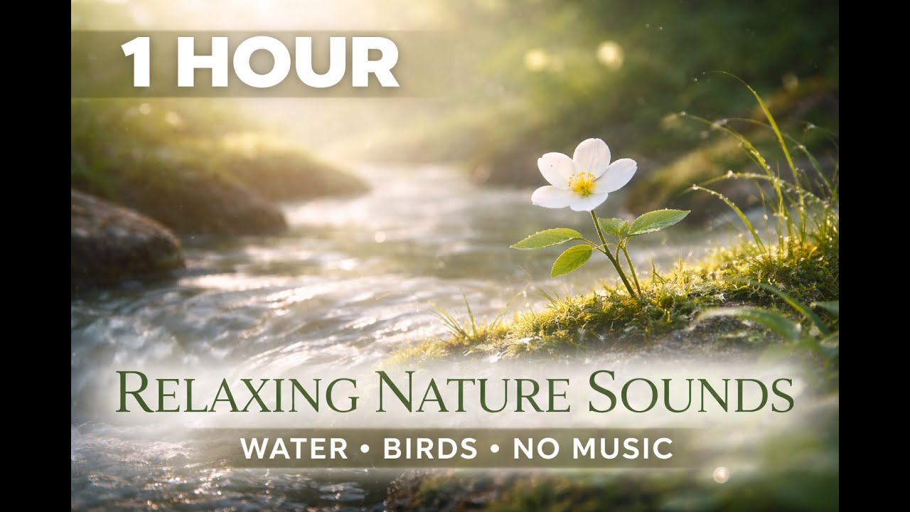 1 Hour Relaxing Nature Sounds (No Music) | Water & Birds for Sleep, Focus, Relaxation