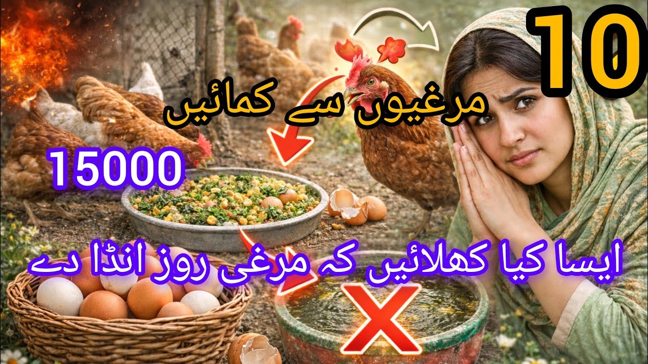 Earning from 10 cocks is Rs15000 /What to feed to ahen that lays eggs every day? Daily home and pets
