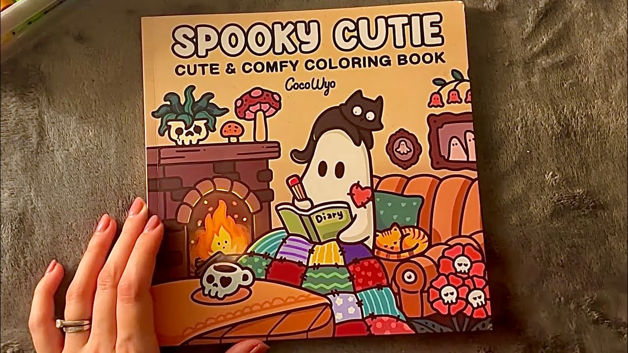😴 ASMR  - 🎃 Halloween Coloring Book - Clicky Whispers - Drawing Sounds