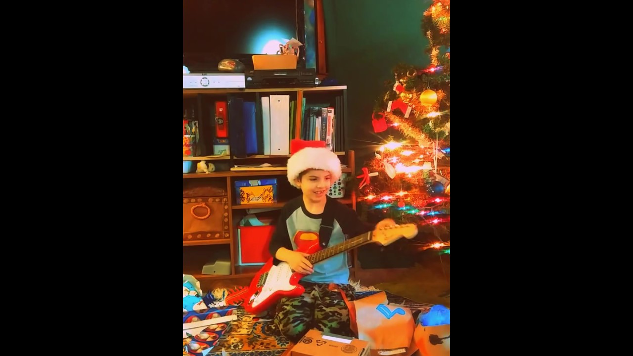 Jamison's Electric Guitar Unwrapping Timelapse Christmas 2015