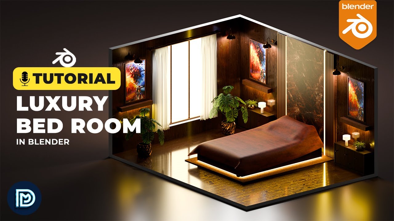 Modern Luxury Bed Room Tutorial - 3D Modelling Process