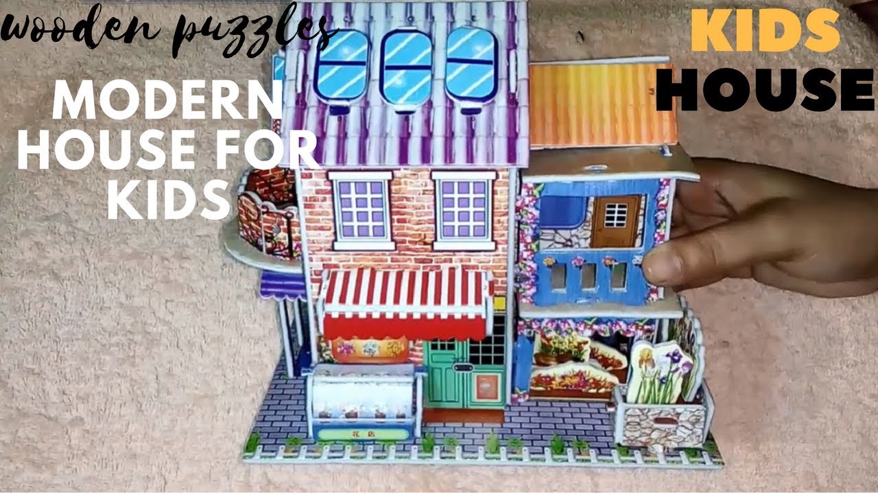 3d Puzzle House Or Home toys For Kids/Wooden Puzzles Easy Modern House/