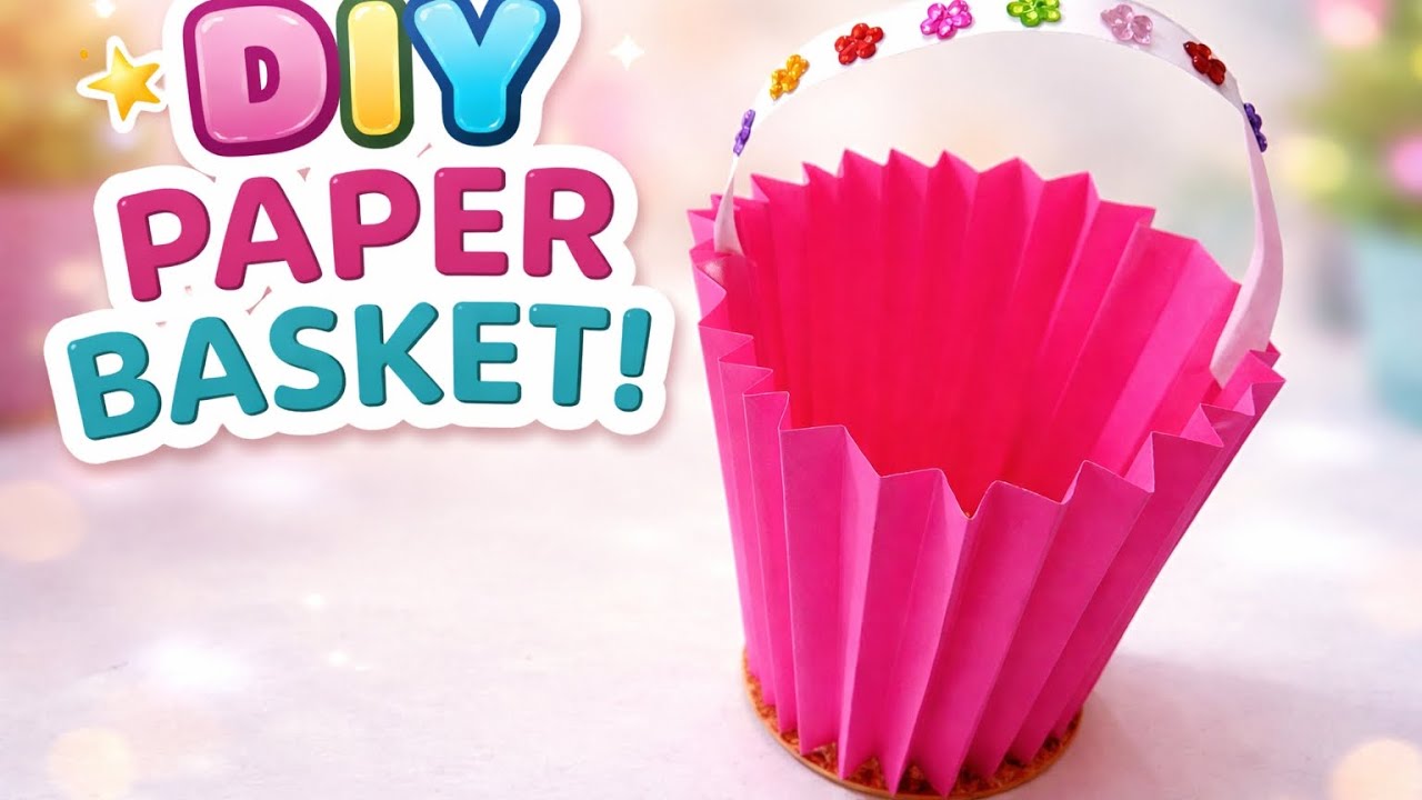 How to make easy paper basket//Diy origami basket// Paper basket. 