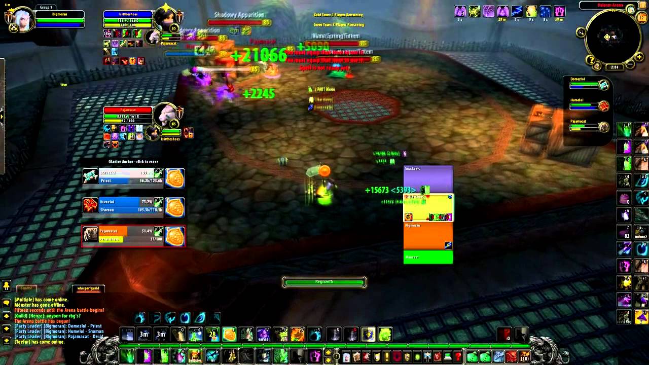WoW 3v3 - Rogue Lock Druid vs. Feral Spriest Shaman - Arena PvP