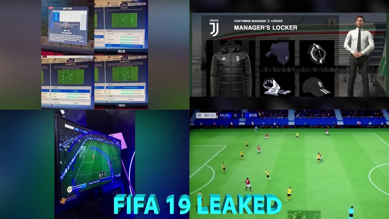 FIFA 19 leaked Gameplay and Features ft. Managers Items,Custom tatics,slower gameplay,creative play