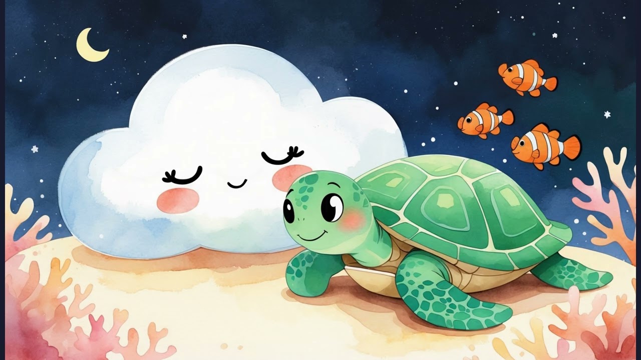 Soothing Bedtime Story 🐢 Sleepy Cloud Visits the Coral Reef | Underwater Sleep Story for Kids