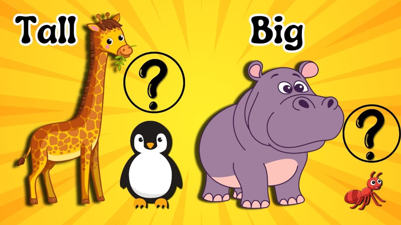 Big, Small,Tall, Short|Fun Size Song for Kids |nursery rhymes and kids songs|learn Size with animals