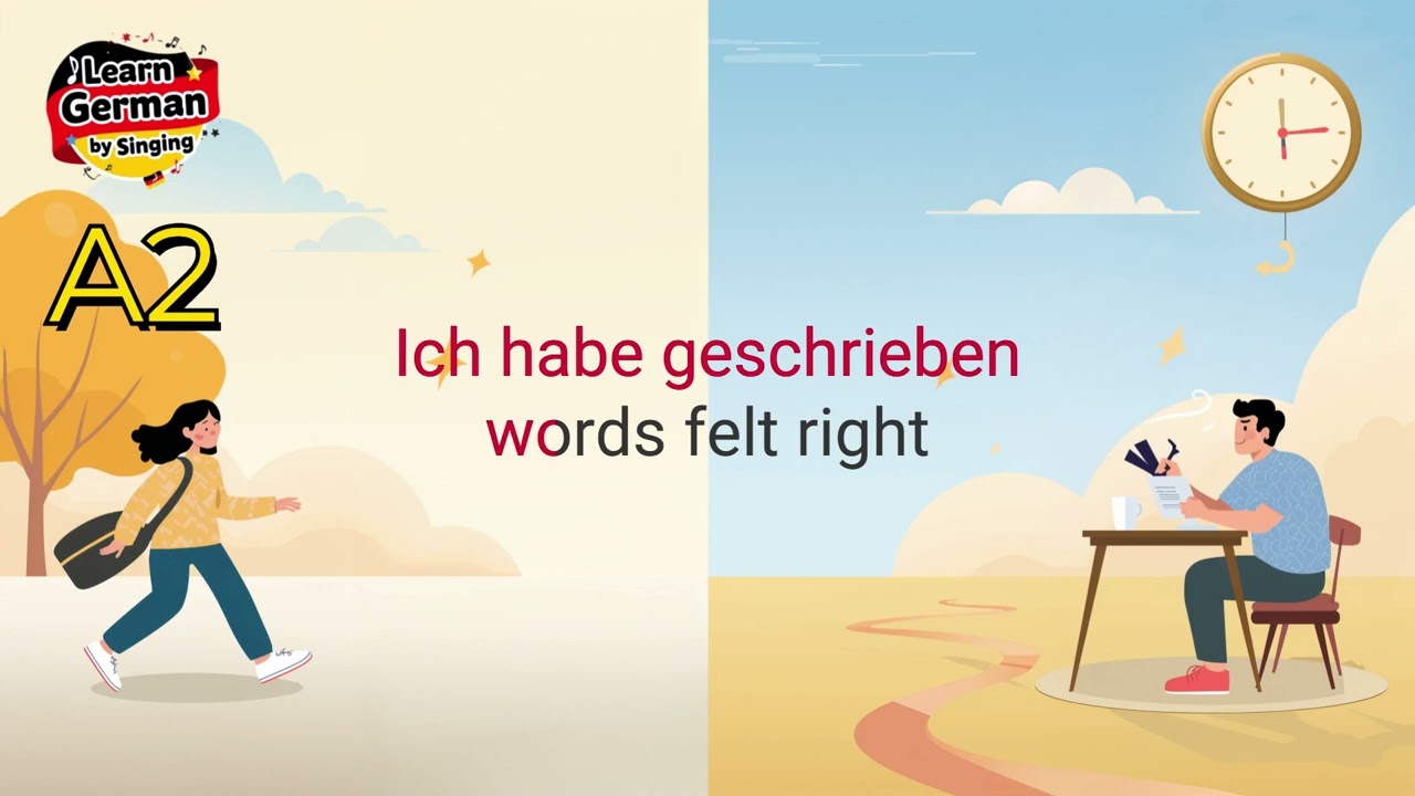 🎵 A2 German Song | Perfekt with sein & haben | “Ich bin gegangen, Ich habe gelernt” 🎶