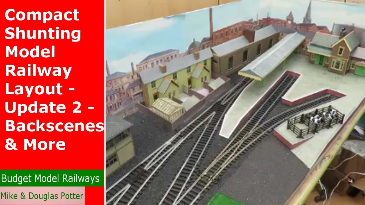 Compact Shunting / Switching Model Railway / Railroad Layout - Update 2 - Backscenes & More