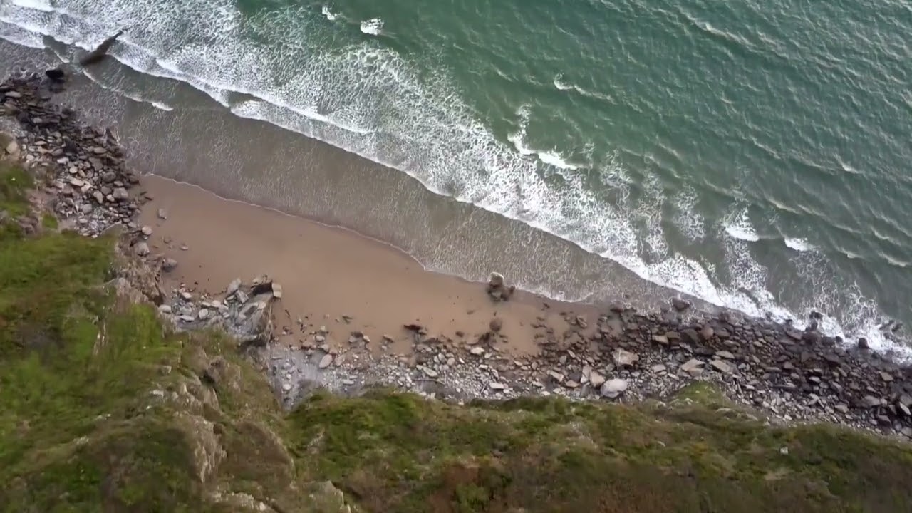 Drone footage over Tregonhawke Beach