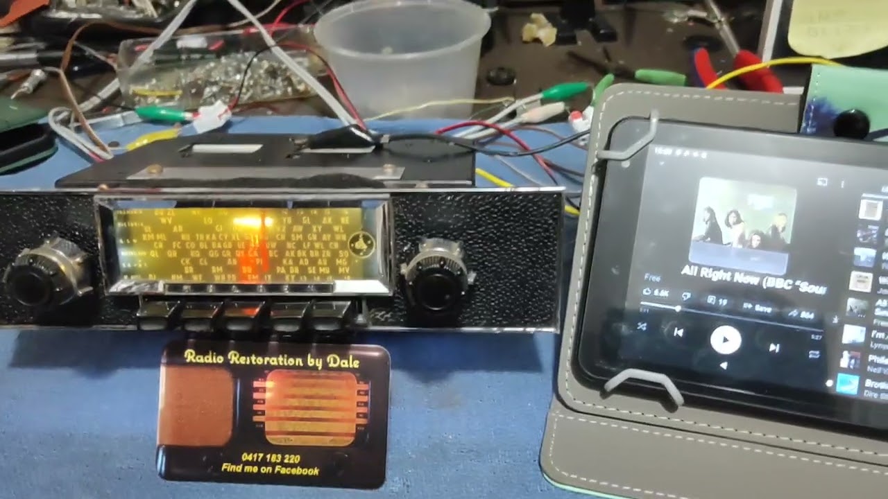 HK-T-G radio, updated; 60W 4ch amplifier, Bluetooth, LED light @radiorestorationbydale3535 