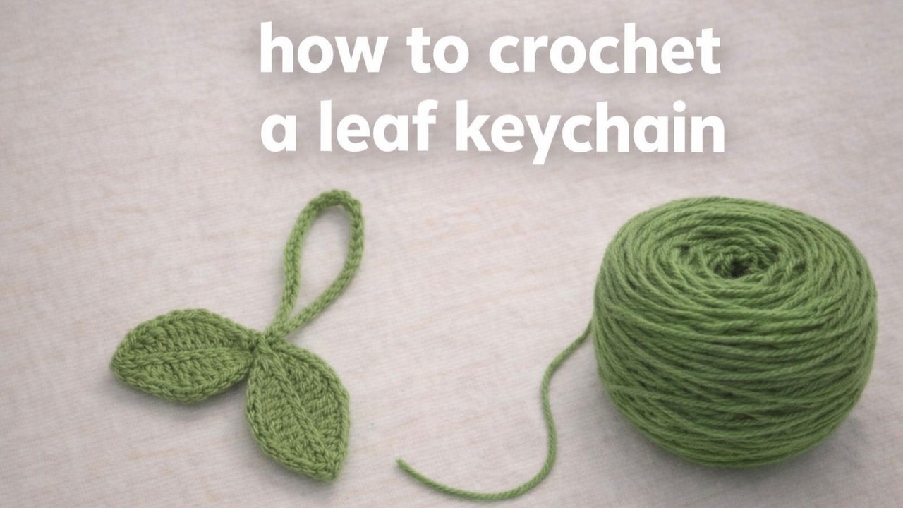 How to crochet a cute keychain leaf tutorial!!