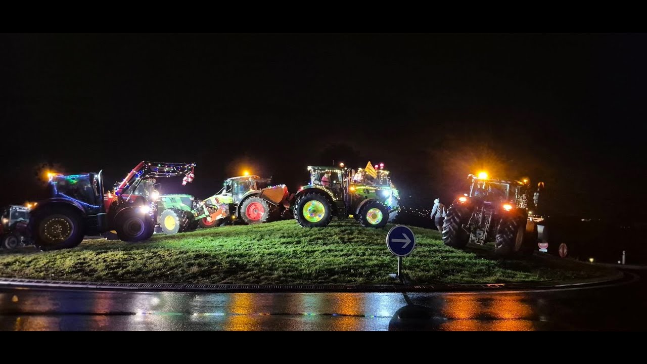 En direct   partie 1 sur 2   avec les tracteurs illuminés pour Noël   Mende le 20 décembre 2025