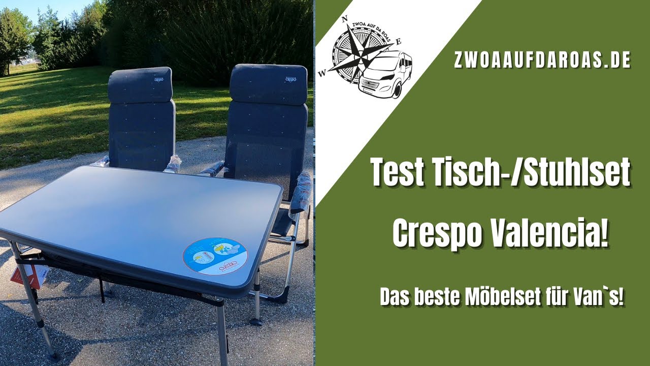 zwoaaufdaroas.de - 10.09.21 - Vorstellung & Test Tisch-und Stuhlset Crespo Valencia - Top für Van`s!