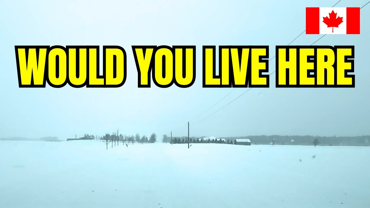 Snowy Road Conditions in a Canadian Winter Drive