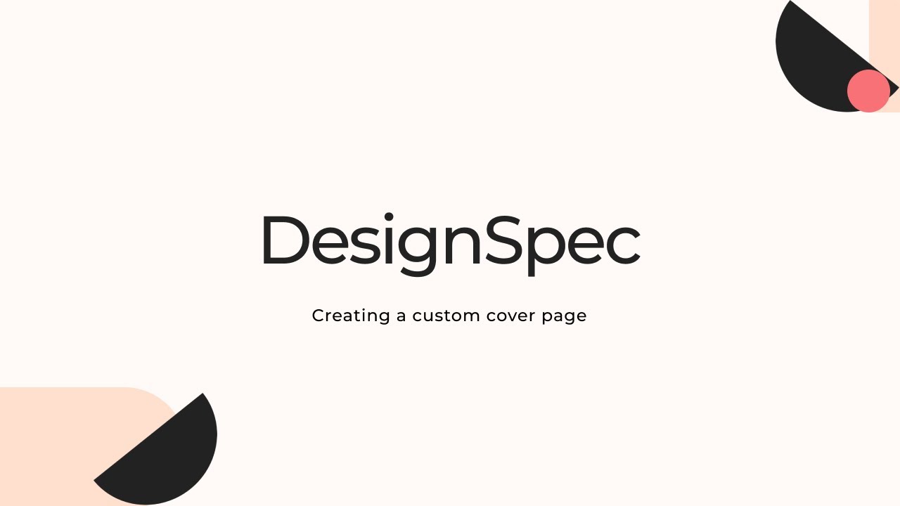 How to Create a Custom Report Cover Page in DesignSpec