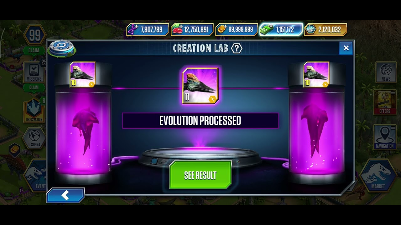 FUSE HYBRID ZALMONODON AND UPDATING ZALMONODON LV 40 IN JURASSIC WORLD THE GAME 