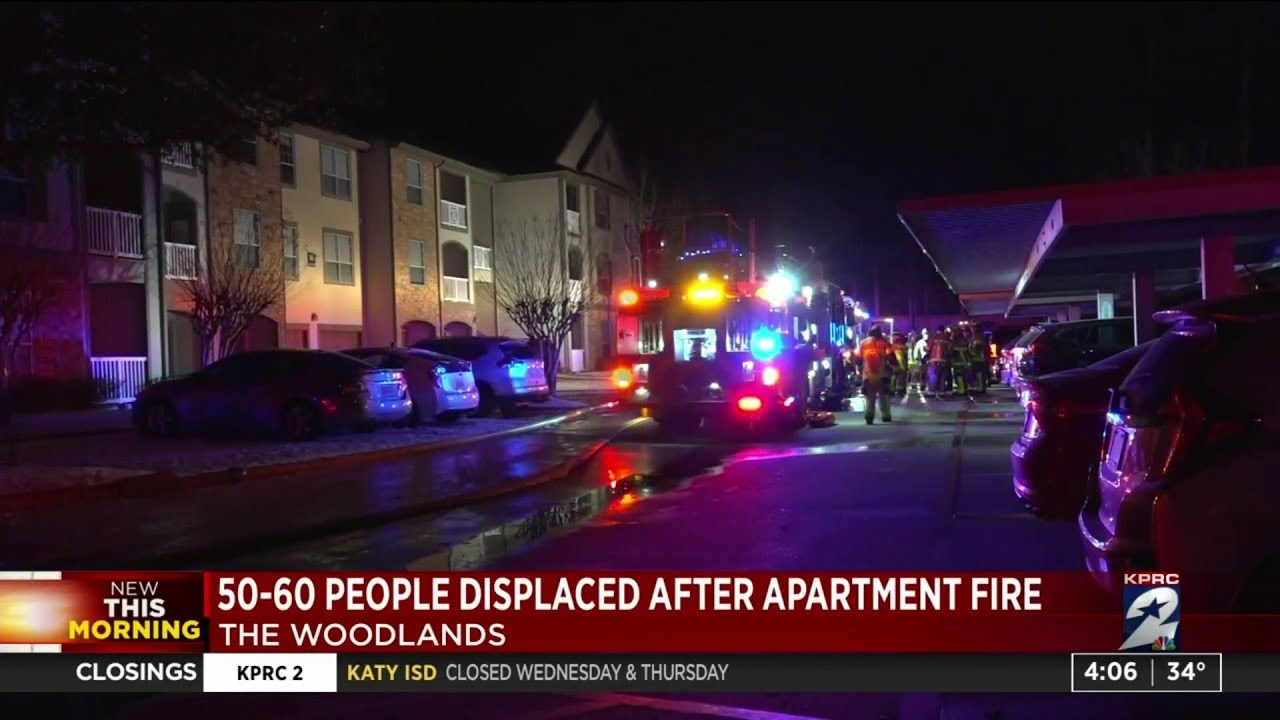 50-60 people displaced after apartment fire in The Woodlands, firefighters say
