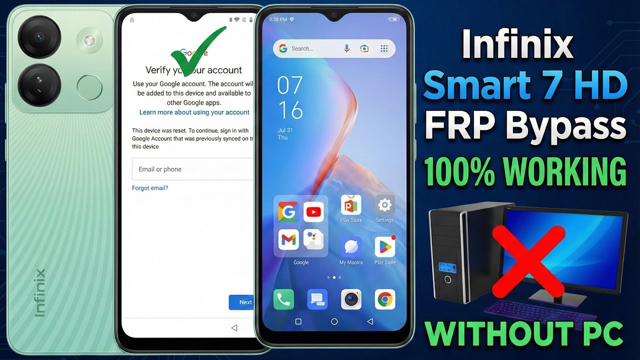 Infinix Smart 7 HD x6516 Frp Bypass 👌✅ #infinix  #itelfrpbypass