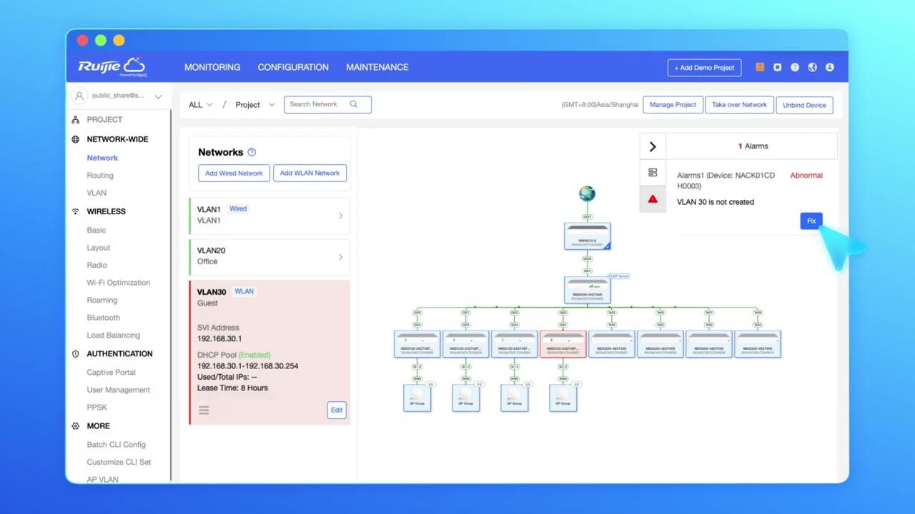 Ruijie Cloud VLAN Troubleshooting Feature