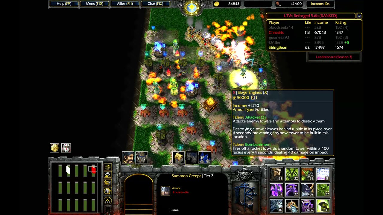 Warcraft 3 - Easy Line Tower Wars Win