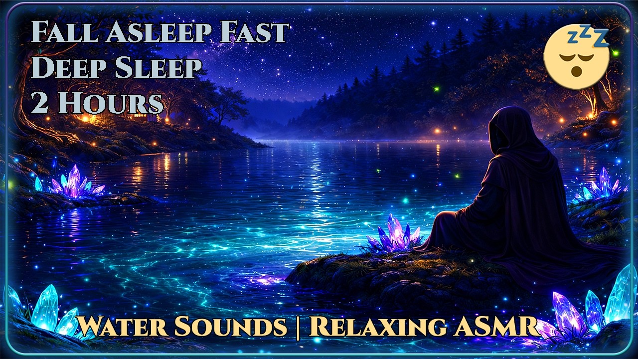 👉 Deep Sleep 🌌 Magical Lagoon Night Water Sounds | Relaxing ASMR Ambience 2 Hours