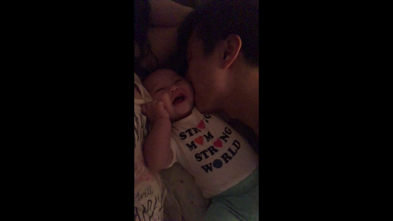 Baby loves getting kisses | Baby gets tickle from kisses