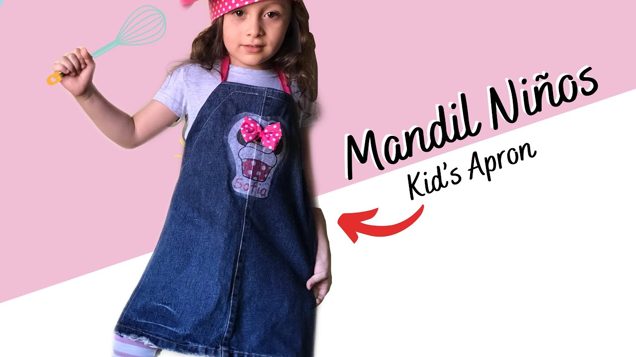 ♻️ COMO HACER UN MANDIL DE Mezclilla/DELANTAL INFANTIL/How to make a KID´S APRON